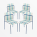 Ondara Outdoor Chairs – Set of 4 (Sea Blue & White) – Outlet - Marcel Olsen