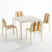 Ondara Outdoor 4 Chair & Dining Table (Citrus Orange, Yellow & White) – Modern Boho Patio Pack - Marcel Olsen