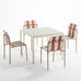 Ondara Outdoor 4 Chair & Dining Table (Nude Beige & White) – Modern Boho Patio Pack - Marcel Olsen