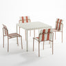 Ondara Outdoor 4 Chair & Dining Table (Nude Beige & White) – Modern Boho Patio Pack - Marcel Olsen