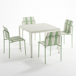 Ondara Outdoor 4 Chair & Dining Table (Sage Green & White) – Modern Boho Patio Pack - Marcel Olsen