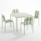 Ondara Outdoor 4 Chair & Dining Table (Sage Green & White) – Modern Boho Patio Pack - Marcel Olsen