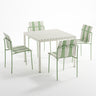 Ondara Outdoor 4 Chair & Dining Table (Sage Green & White) – Modern Boho Patio Pack - Marcel Olsen