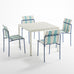 Ondara Outdoor 4 Chair & Dining Table (Sea Blue & White) – Modern Boho Patio Pack - Marcel Olsen