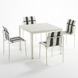 Ondara Outdoor 4 Chair & Dining Table (Zebra Black & White) – Modern Boho Patio Pack - Marcel Olsen