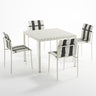 Ondara Outdoor 4 Chair & Dining Table (Zebra Black & White) – Modern Boho Patio Pack - Marcel Olsen