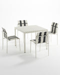 Ondara Outdoor 4 Chair & Dining Table Set (Zebra Black & White) - Outlet - Marcel Olsen