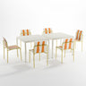 Ondara Outdoor 6 Chair & 2 Dining Table (Citrus Orange, Yellow & White) – Modern Boho Patio Pack - Marcel Olsen