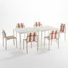 Ondara Outdoor 6 Chair & 2 Dining Table (Nude Beige & White) – Modern Boho Patio Pack - Marcel Olsen