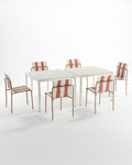 Ondara Outdoor 6 Chair & 2 Dining Table Set (Nude Beige & White) - Outlet - Marcel Olsen