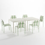 Ondara Outdoor 6 Chair & 2 Dining Table (Sage Green & White) – Modern Boho Patio Pack - Marcel Olsen