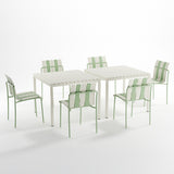 Ondara Outdoor 6 Chair & 2 Dining Table (Sage Green & White) – Modern Boho Patio Pack - Marcel Olsen