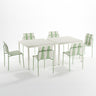 Ondara Outdoor 6 Chair & 2 Dining Table (Sage Green & White) – Modern Boho Patio Pack - Marcel Olsen