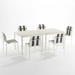 Ondara Outdoor 6 Chair & 2 Dining Table (Zebra Black & White) – Modern Boho Patio Pack - Marcel Olsen