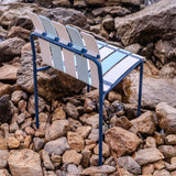 Ondara Outdoor Chair (Sea Blue & White) – Modern Boho Patio Chair - Marcel Olsen