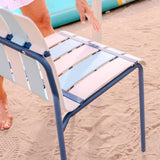 Ondara Outdoor Chair (Sea Blue & White) – Modern Boho Patio Chair - Marcel Olsen