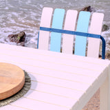 Ondara Outdoor Chair (Sea Blue & White) – Modern Boho Patio Chair - Marcel Olsen