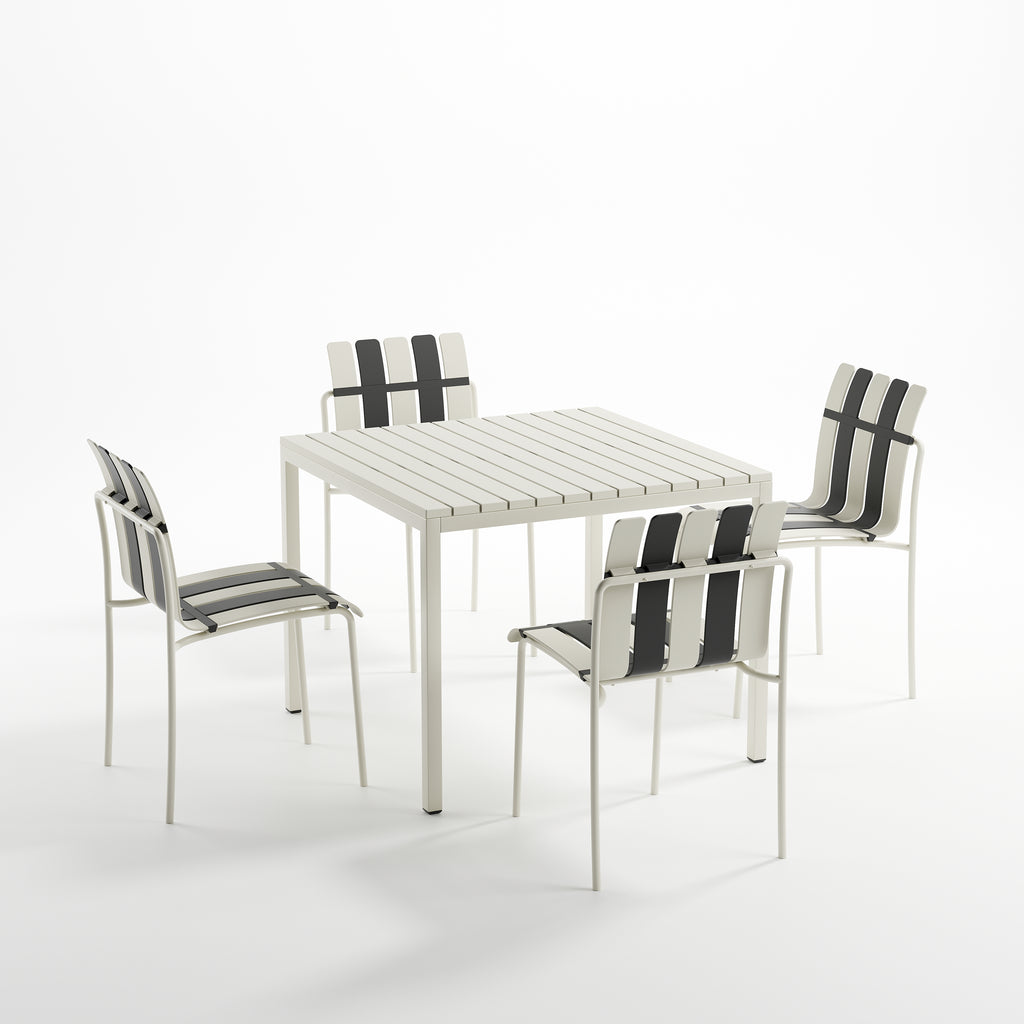 Ondara Outdoor Chairs – Set of 4 (Zebra Black & White) – Outlet - Marcel Olsen