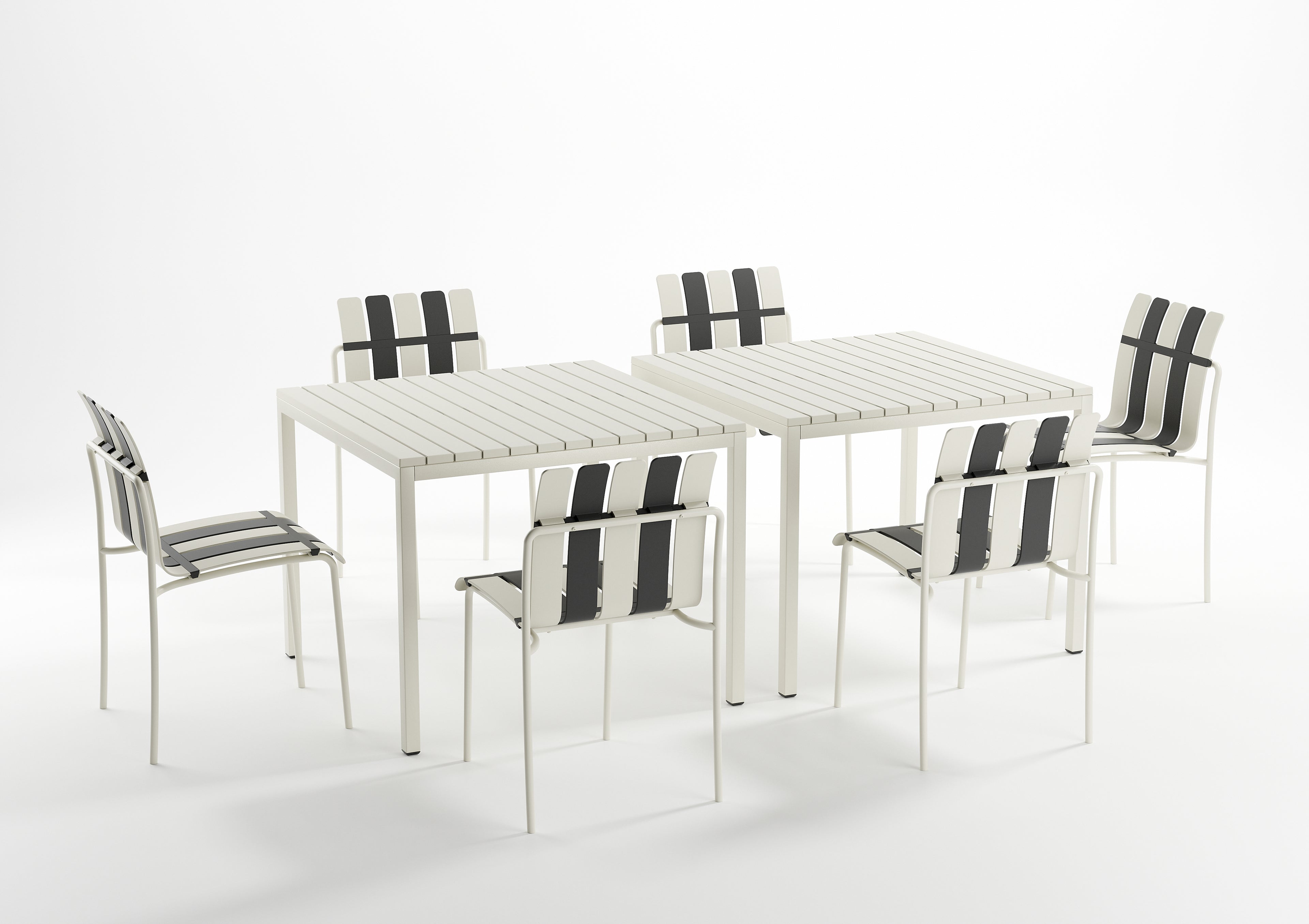 Ondara Outdoor Chairs – Set of 4 (Zebra Black & White) – Outlet - Marcel Olsen