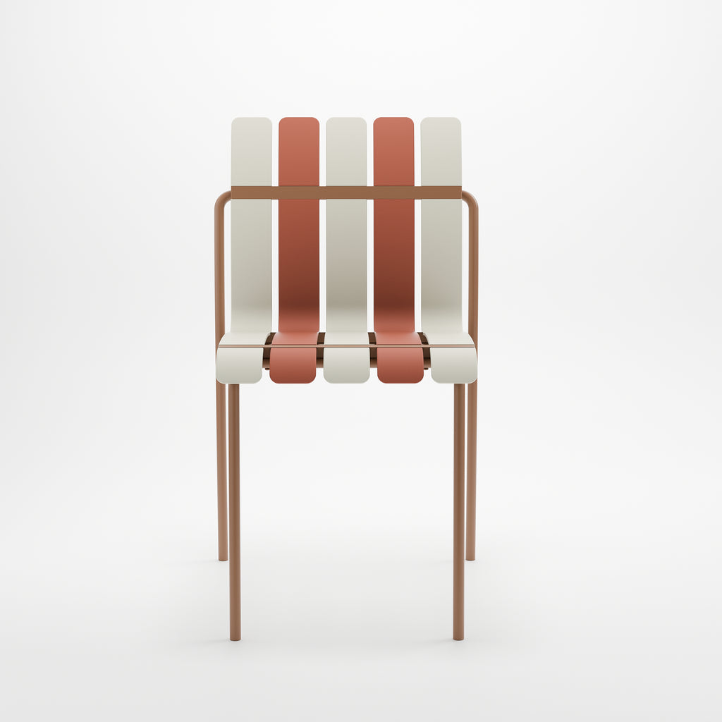 Ondara Outdoor Chairs – Set of 4 (Nude Beige & White) – Outlet - Marcel Olsen