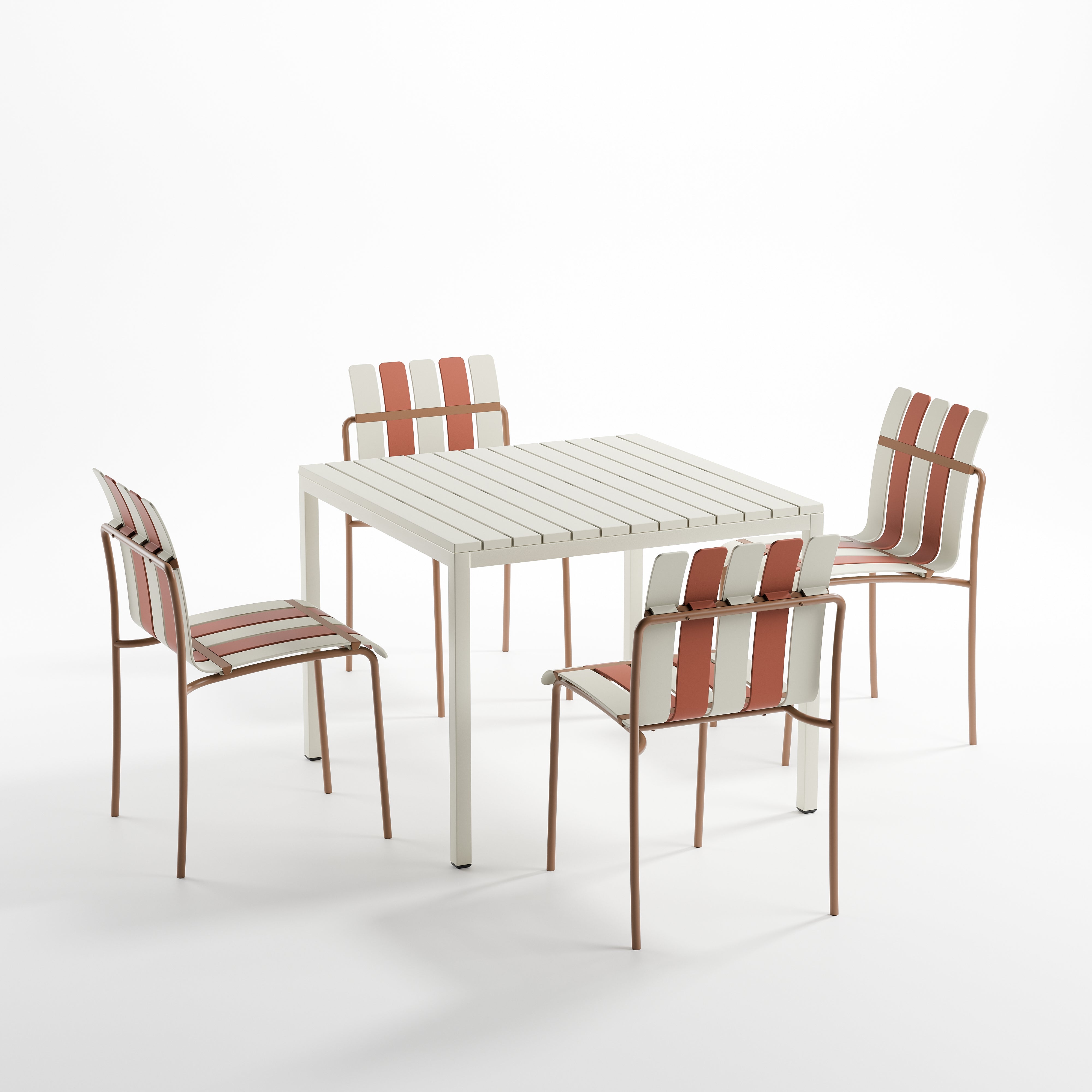 Ondara Outdoor Chair (Nude Beige & White) – Modern Boho Patio Chair - Marcel Olsen