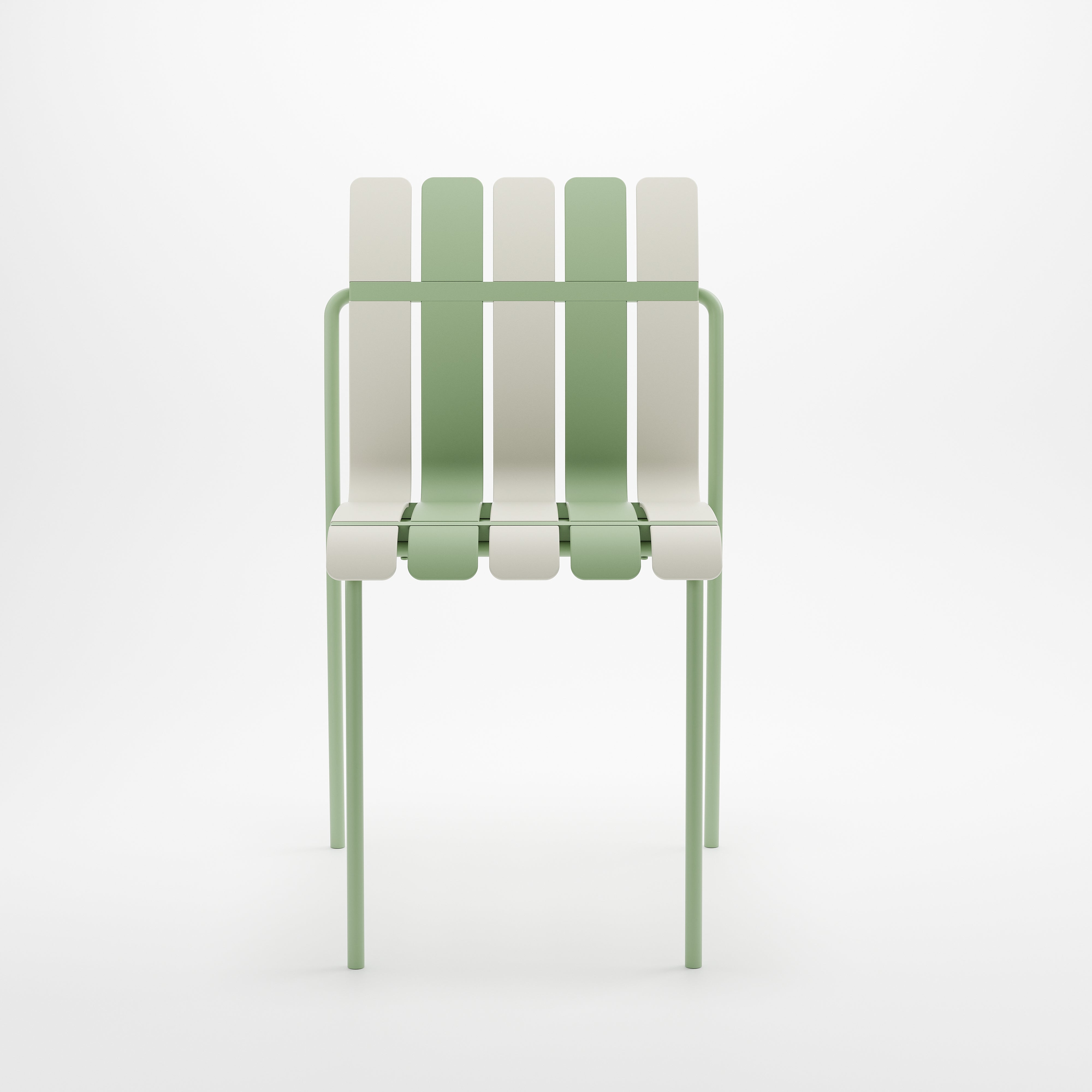 Ondara Outdoor Chair (Sage Green & White) – Modern Boho Patio Chair - Marcel Olsen
