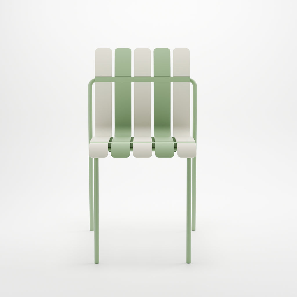 Ondara Outdoor Chairs – Set of 2 (Sage Green & White) – Imperfect (Minor Cosmetic Mark on ONE chair) - Marcel Olsen
