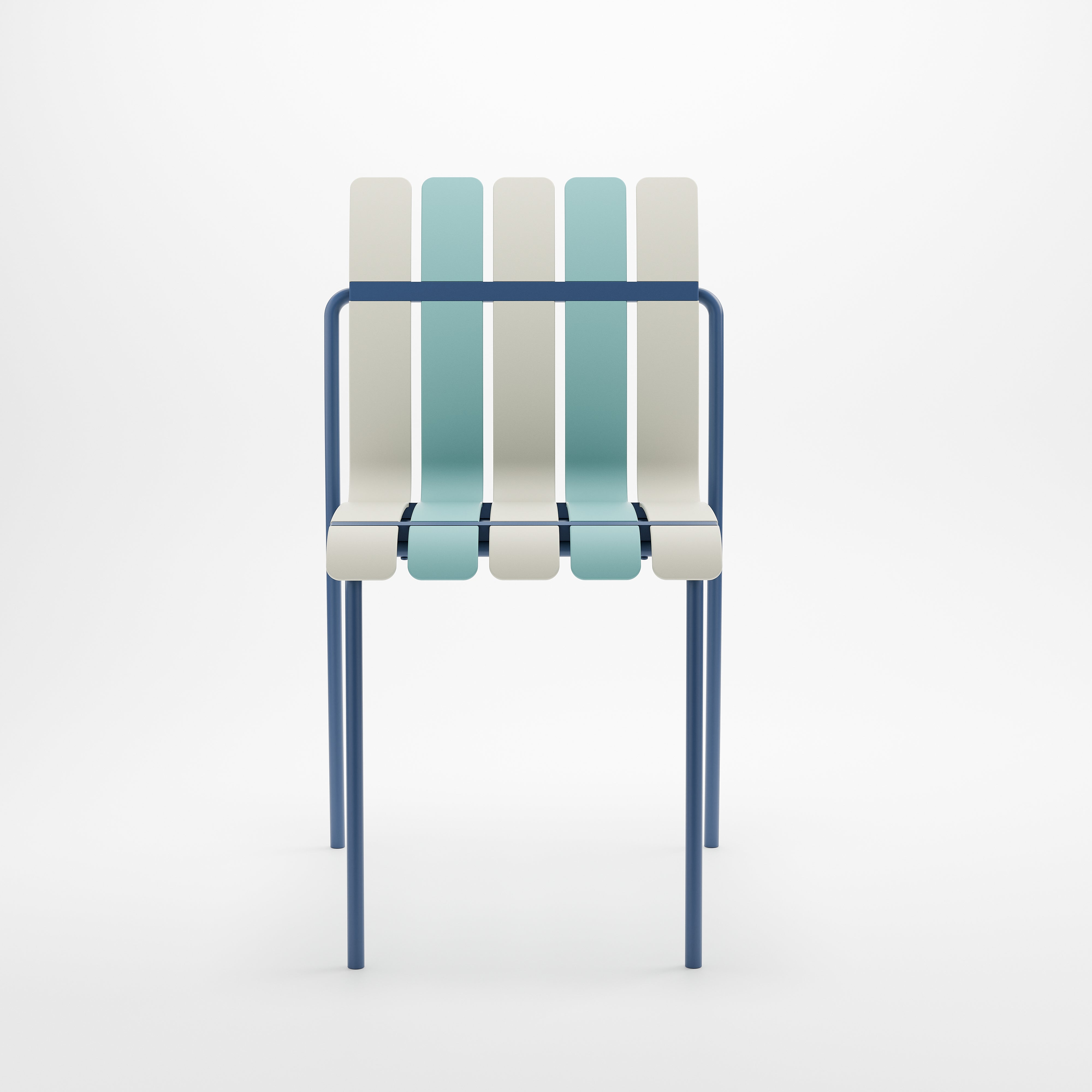 Ondara Outdoor Chair (Sea Blue & White) – Modern Boho Patio Chair - Marcel Olsen