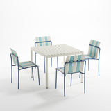 Ondara Outdoor Chair (Sea Blue & White) – Modern Boho Patio Chair - Marcel Olsen