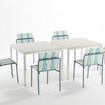 Ondara Outdoor Chair (Sea Blue & White) – Modern Boho Patio Chair - Marcel Olsen