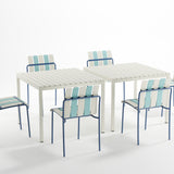 Ondara Outdoor Chair (Sea Blue & White) – Modern Boho Patio Chair - Marcel Olsen
