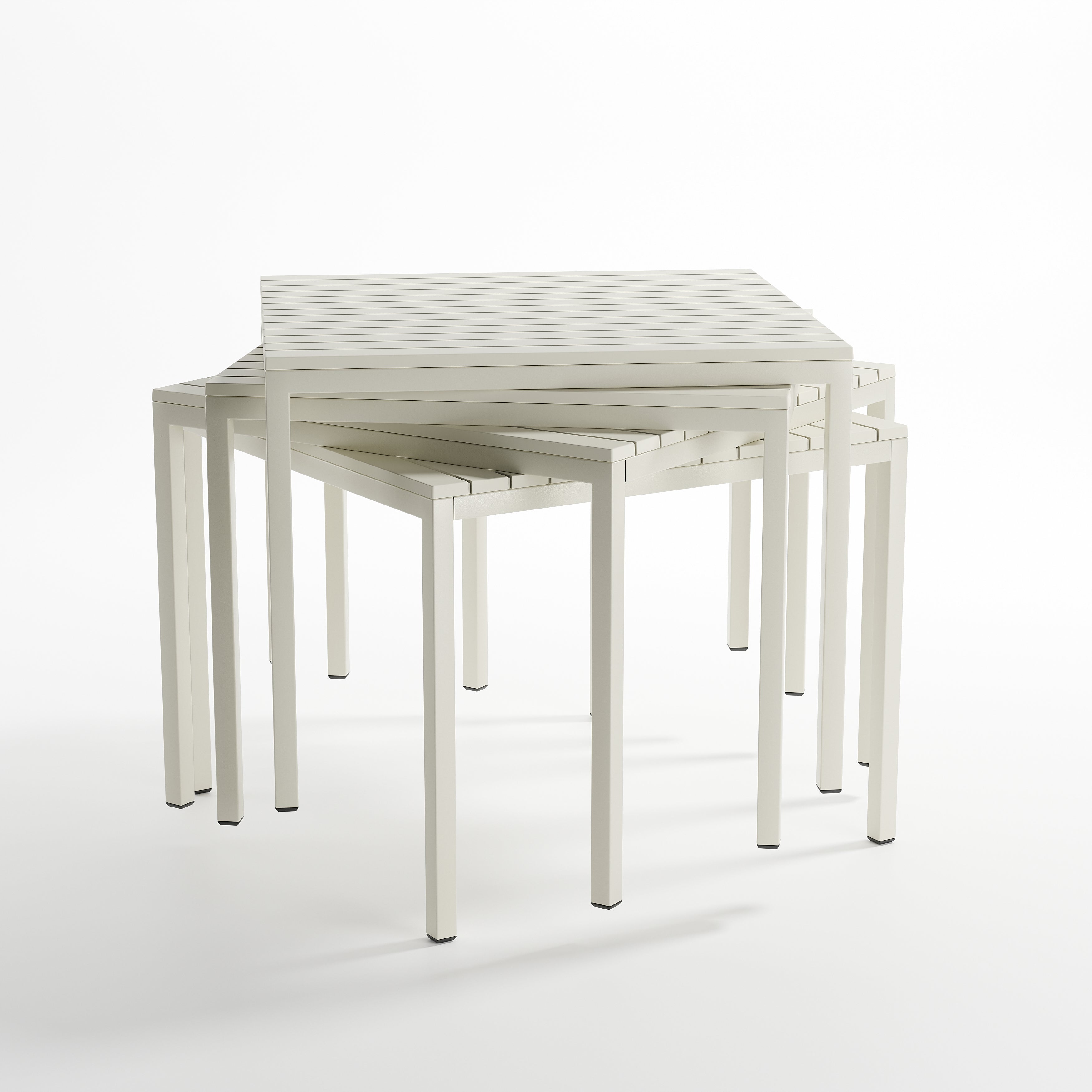 Ondara Outdoor Dining Table (Alba White, 85cm) – Modern Boho Patio Table - Marcel Olsen