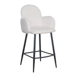 Nubbi Upholstered Bar Stool - Soft White (Seat Height __cm - High) - Jacob Bek