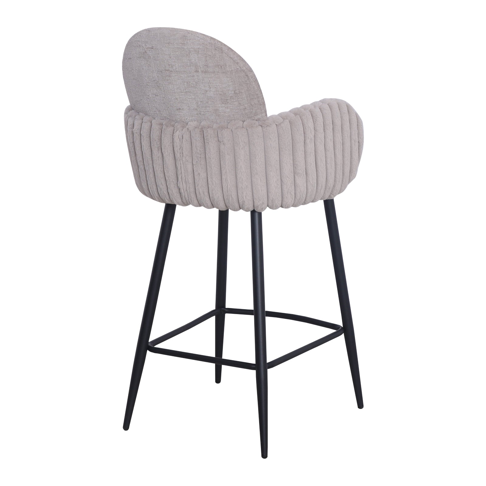 Nubbi Upholstered Bar Stool - Cloud Grey (Seat Height __cm - High) - Jacob Bek