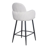 Nubbi Upholstered Bar Stool - Soft White (Seat Height __cm - High) - Jacob Bek