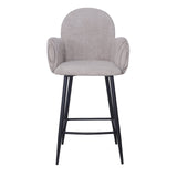 Nubbi Upholstered Bar Stool - Cloud Grey (Seat Height 61 cm - Low) - Jacob Bek