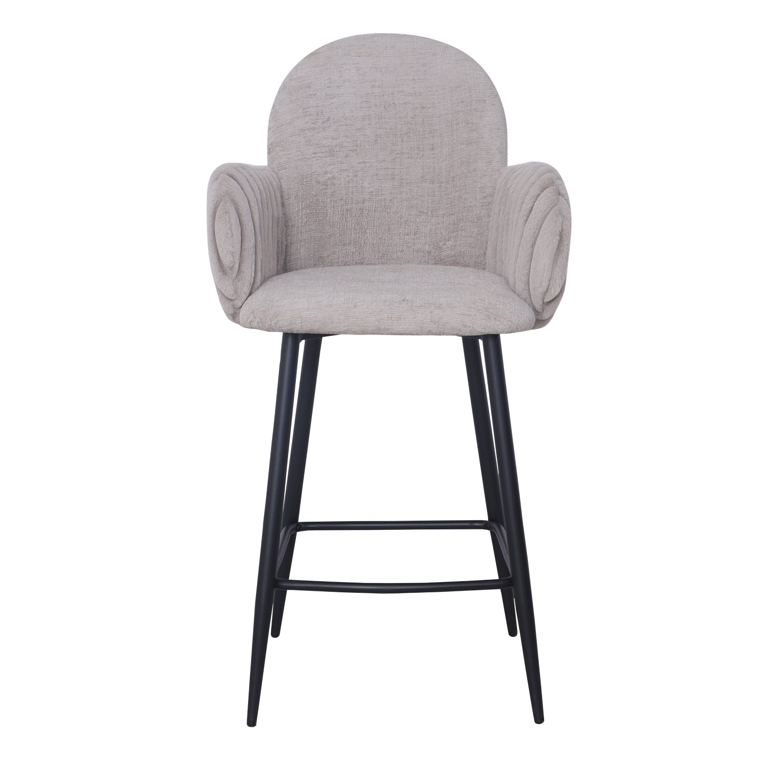 Nubbi Upholstered Bar Stool - Cloud Grey (Seat Height 61 cm - Low) - Jacob Bek