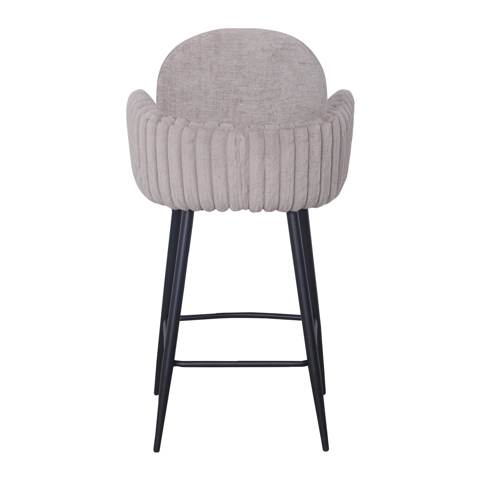 Nubbi Upholstered Bar Stool - Cloud Grey (Seat Height __cm - High) - Jacob Bek