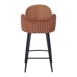 Nubbi Upholstered Bar Stool - Terracotta Brown (Seat Height 61 cm - Low) - Jacob Bek