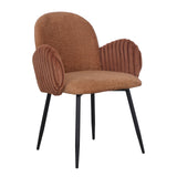 Nubbi Upholstered Dining Chair - Terracotta Brown - Jacob Bek
