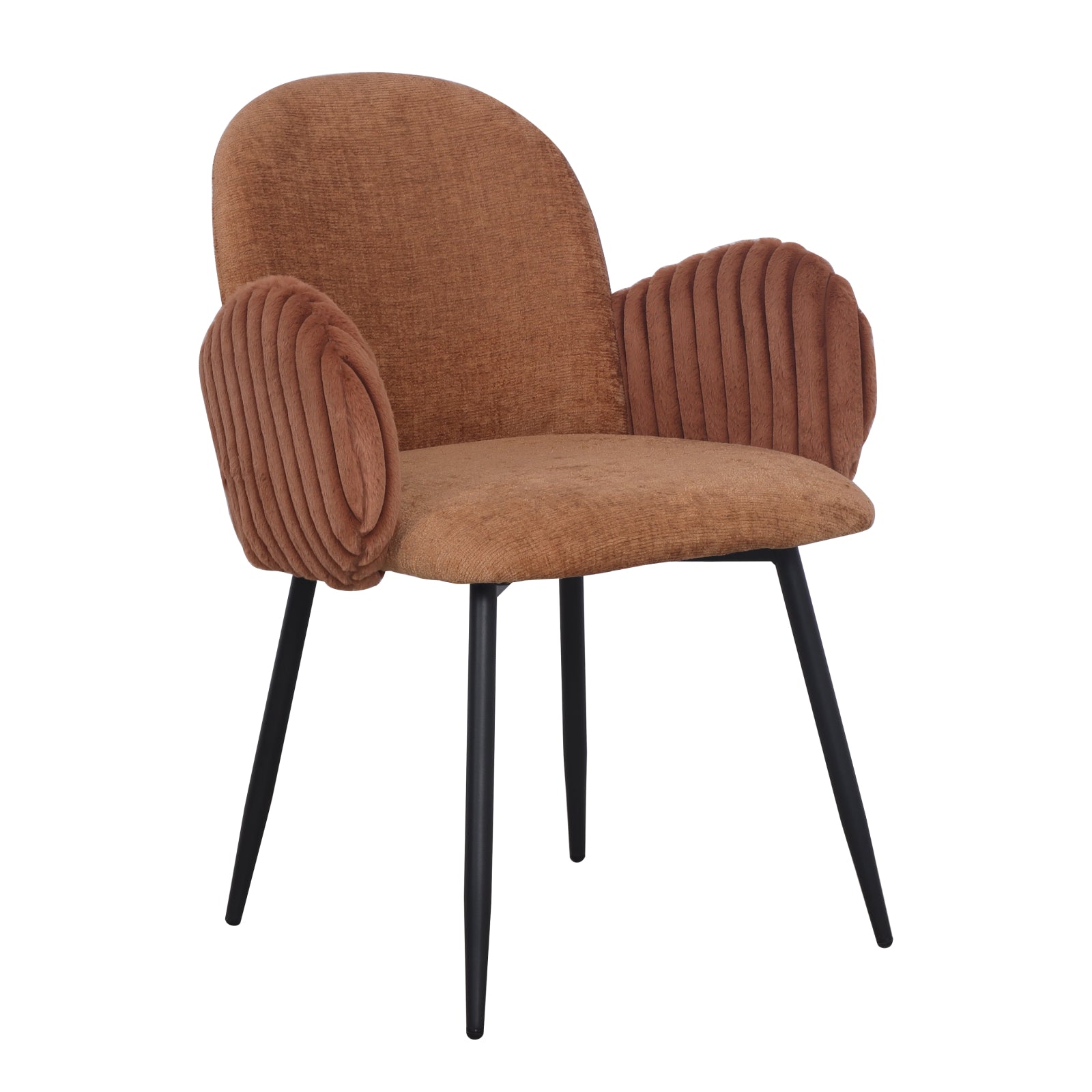 Nubbi Upholstered Dining Chair - Terracotta Brown - Jacob Bek