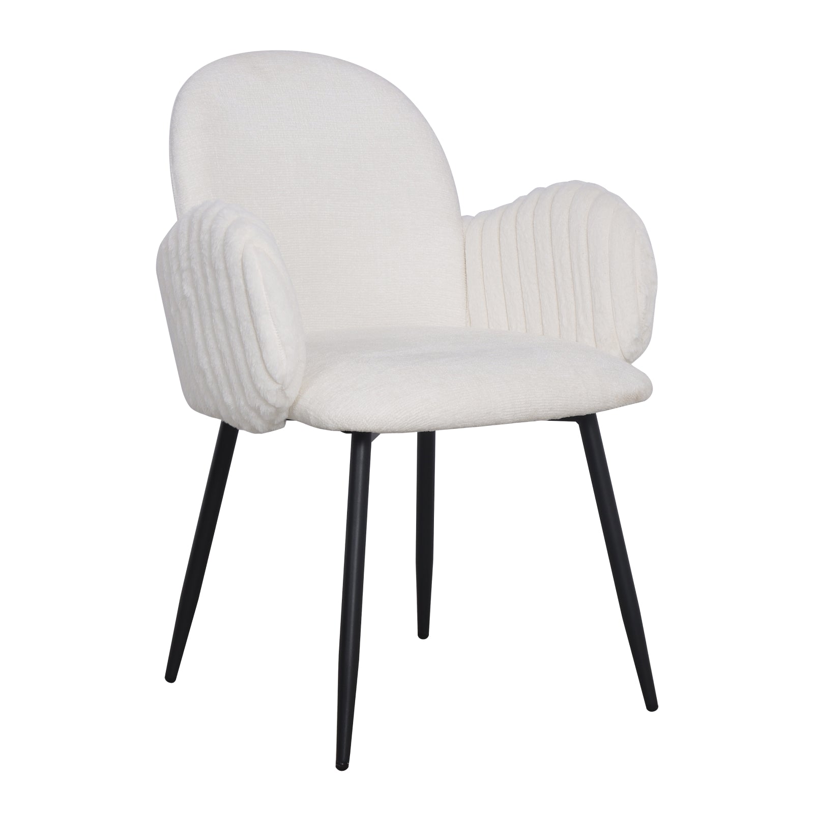 Nubbi Upholstered Dining Chair - Soft White - Jacob Bek