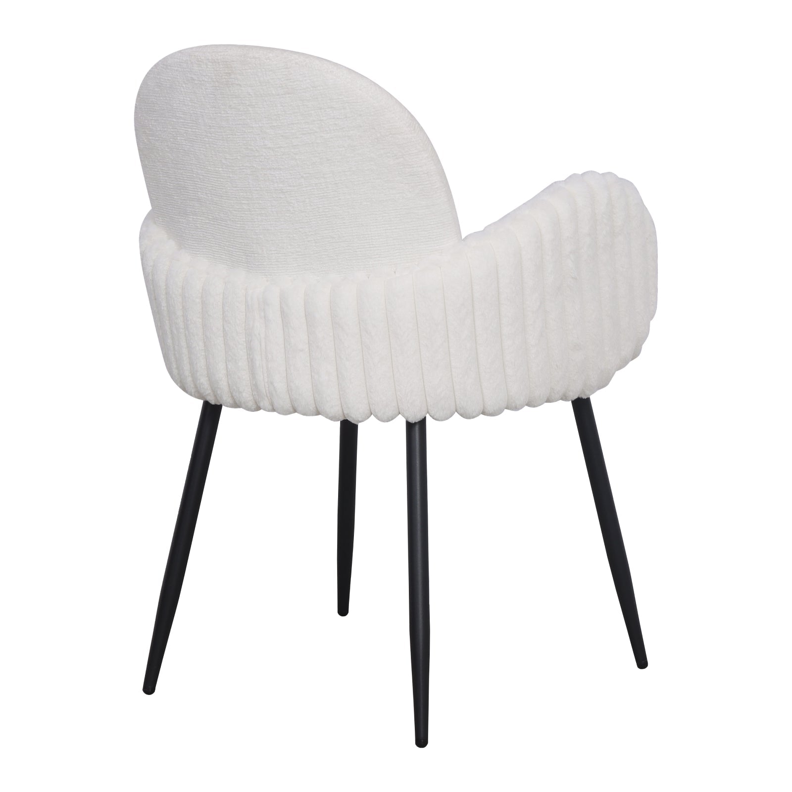 Nubbi Upholstered Dining Chair - Soft White - Jacob Bek