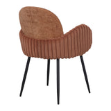 Nubbi Upholstered Dining Chair - Terracotta Brown - Jacob Bek