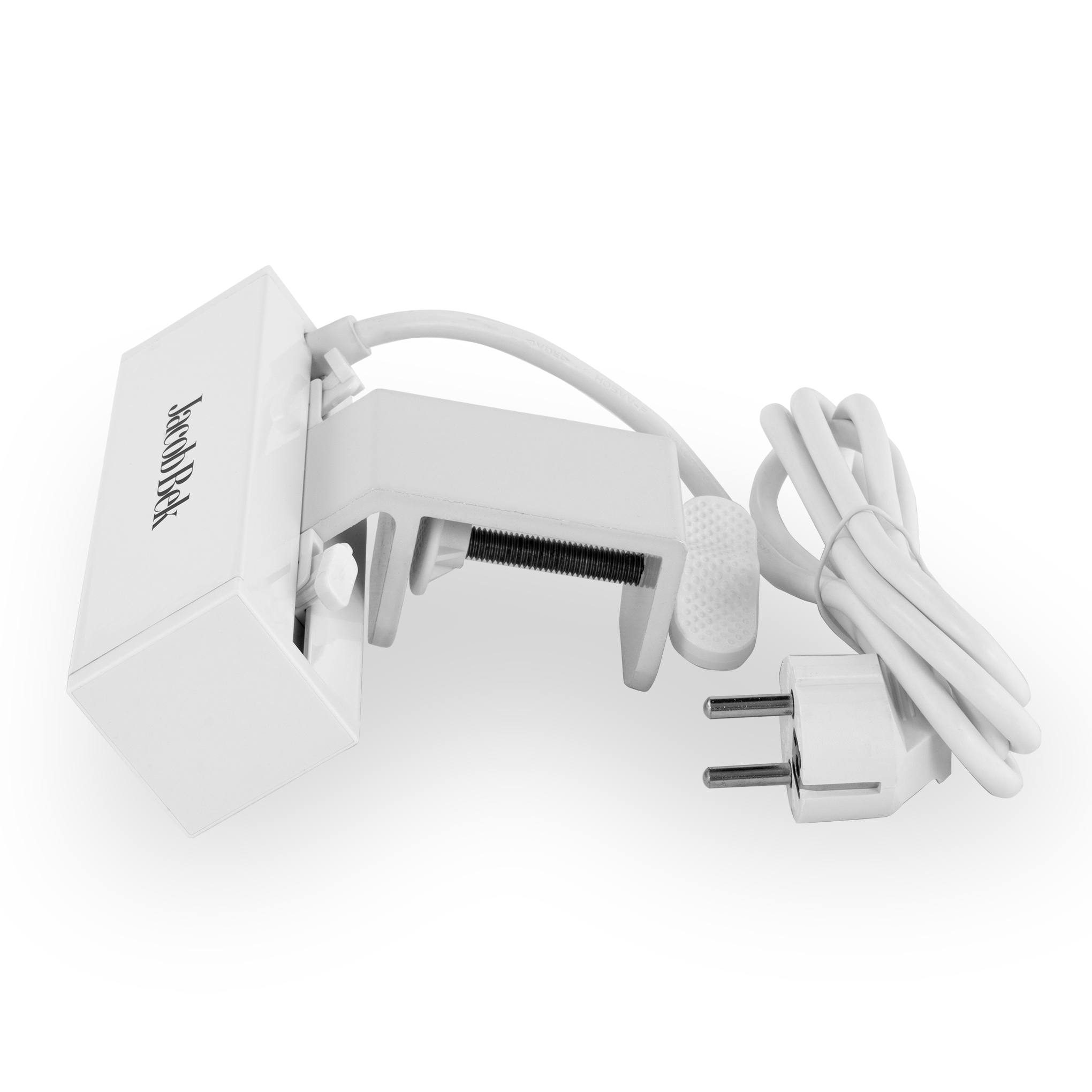 4-in-1 Power Strip With USB-C, Desk Clamp (White) Power & Wire Management - Jacob Bek