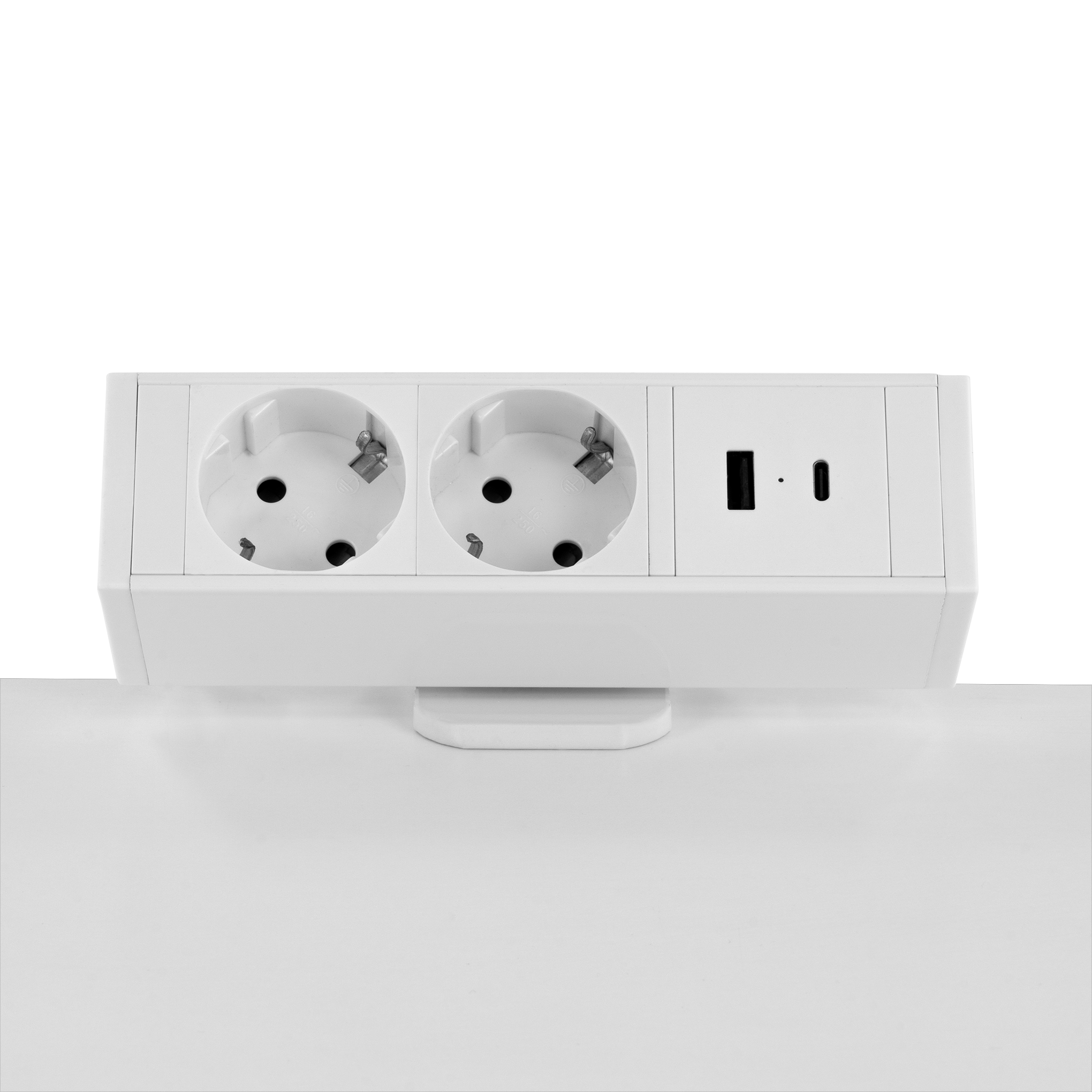 4-in-1 Power Strip With USB-C, Desk Clamp (White) Power & Wire Management - Jacob Bek
