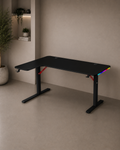 Pro 140 Gaming Desk Corner | LEDs, Headphone & Drink Mounts (Carbon Fibre Black, 140cm) - Outlet Gaming Desk - Marcel Olsen