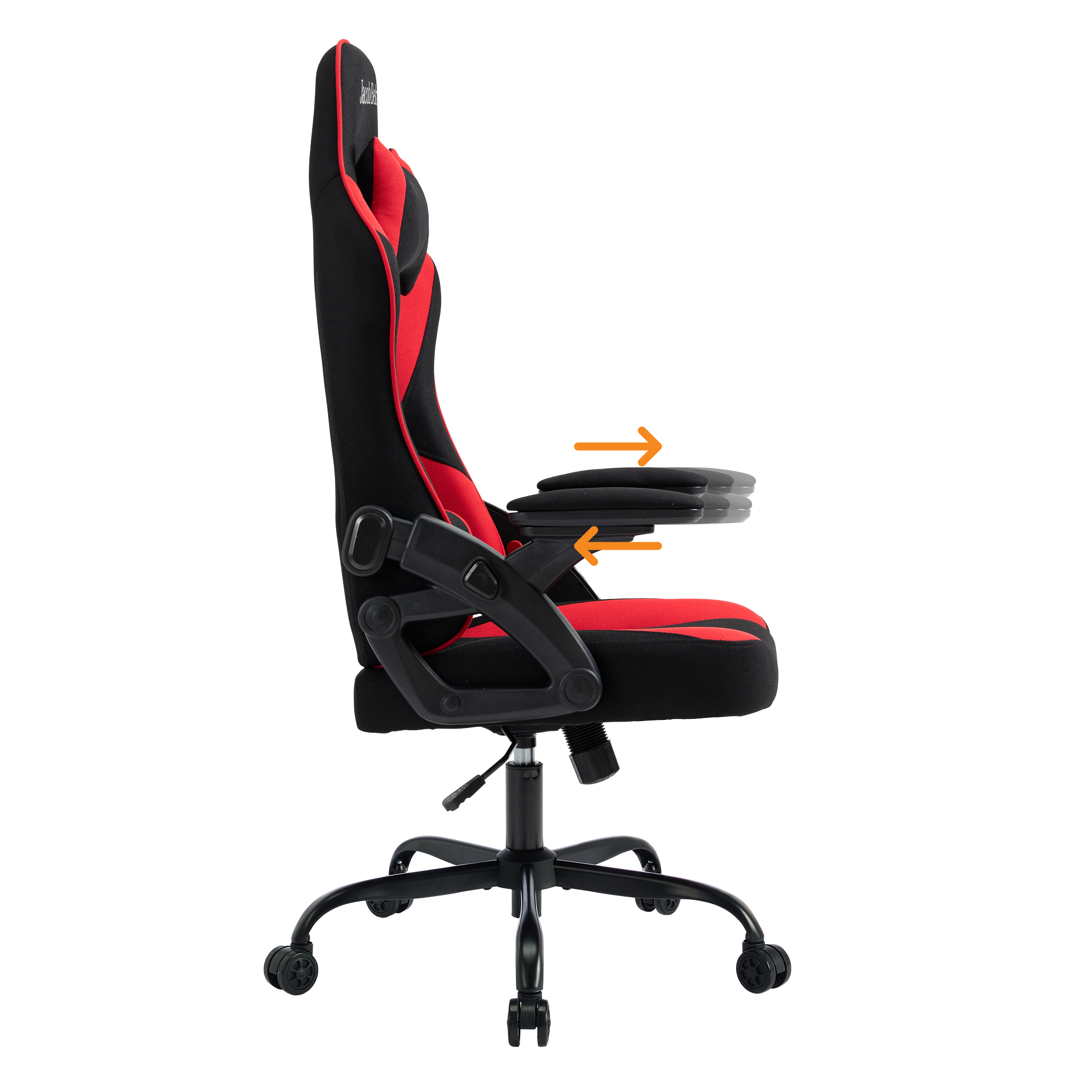 Gaming Chair Ergonomic (Raze Red) | Reclining, Adjustable Arms (Fabric) Gaming Chair - Jacob Bek Gaming
