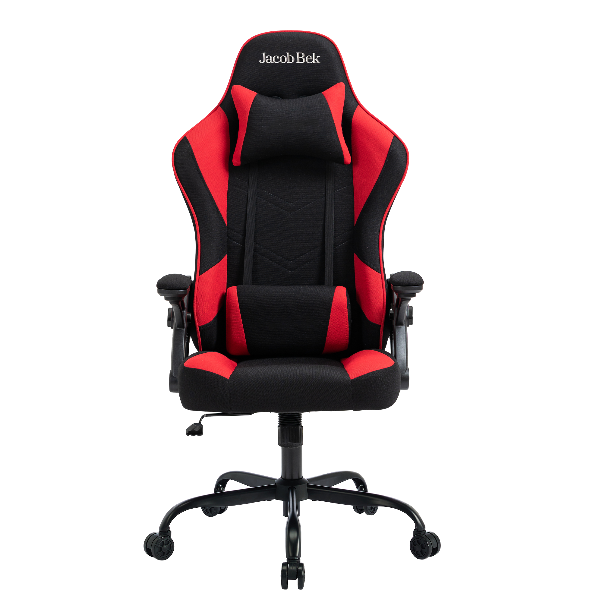 Gaming Chair Ergonomic (Raze Red) | Reclining, Adjustable Arms (Fabric) Gaming Chair - Jacob Bek Gaming