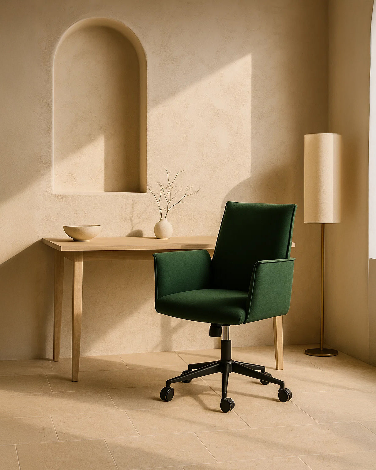Rello Upholstered Home Office Chair (Whisper Green Fabric) – Modern Swivel Desk Chair - Marcel Olsen